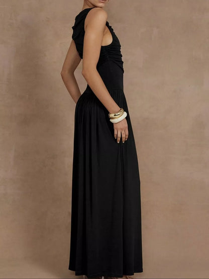 Ruched Sleeveless Maxi Dress