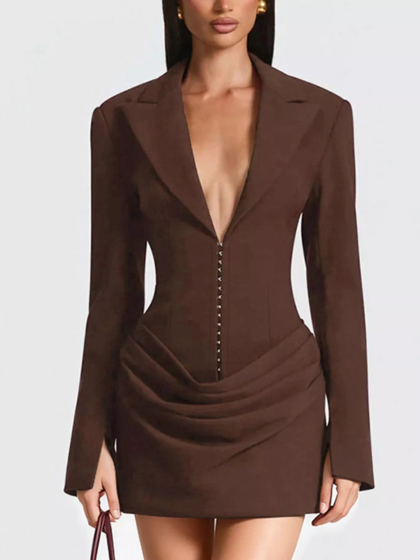 Blazer-Style Long Sleeve Mini Dress