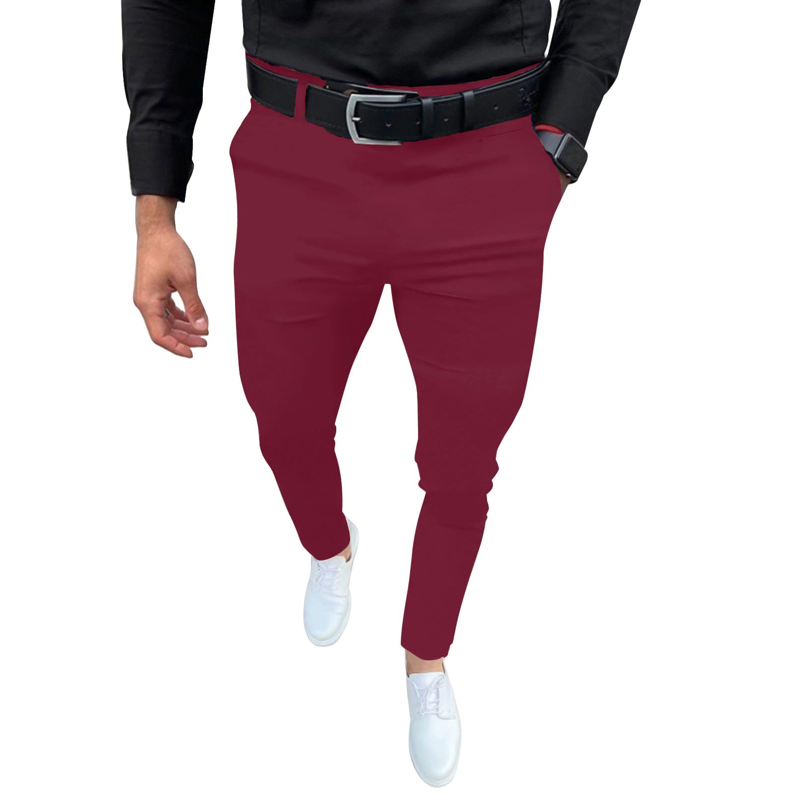 Percle Dress Pants for Men Business Casual Slacks Stretch Slim Fit Suit Pants