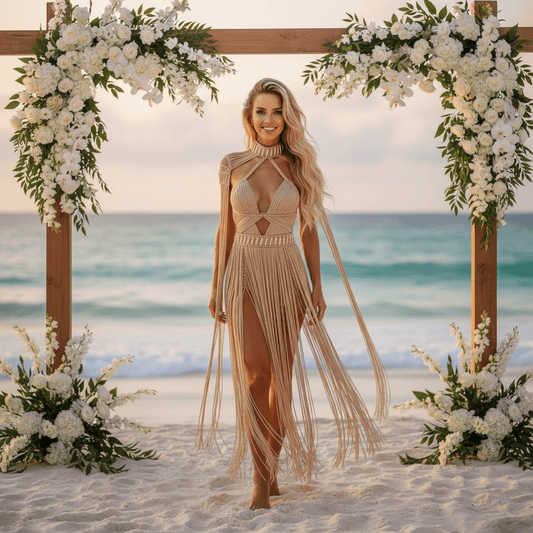 Macramé Festival Dress - Luxury Fringe Boho Rave Outfit