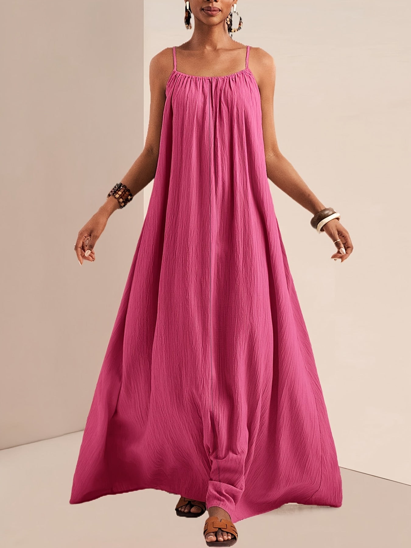 Spaghetti Strap Flowy Maxi Dress