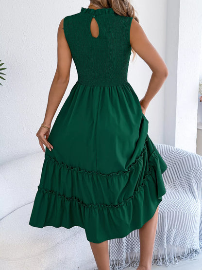 Smocked Sleeveless Tiered Dress
