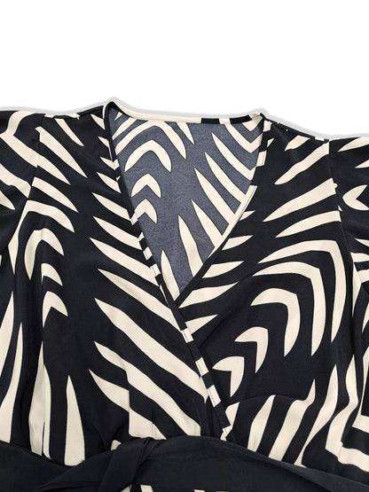 Plus Size Chevron Print Wrap Maxi Dress