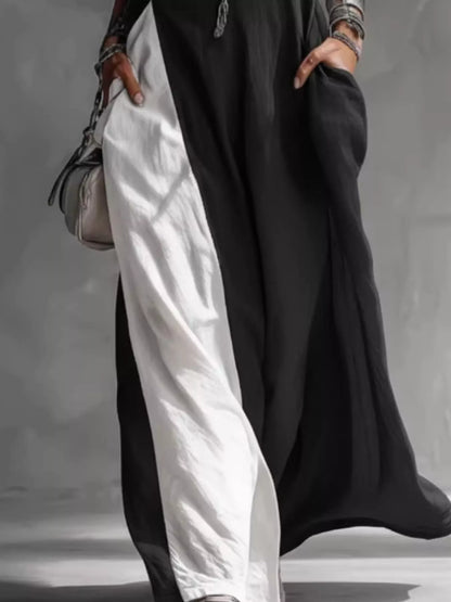 Two-Tone Sleeveless Maxi Dress