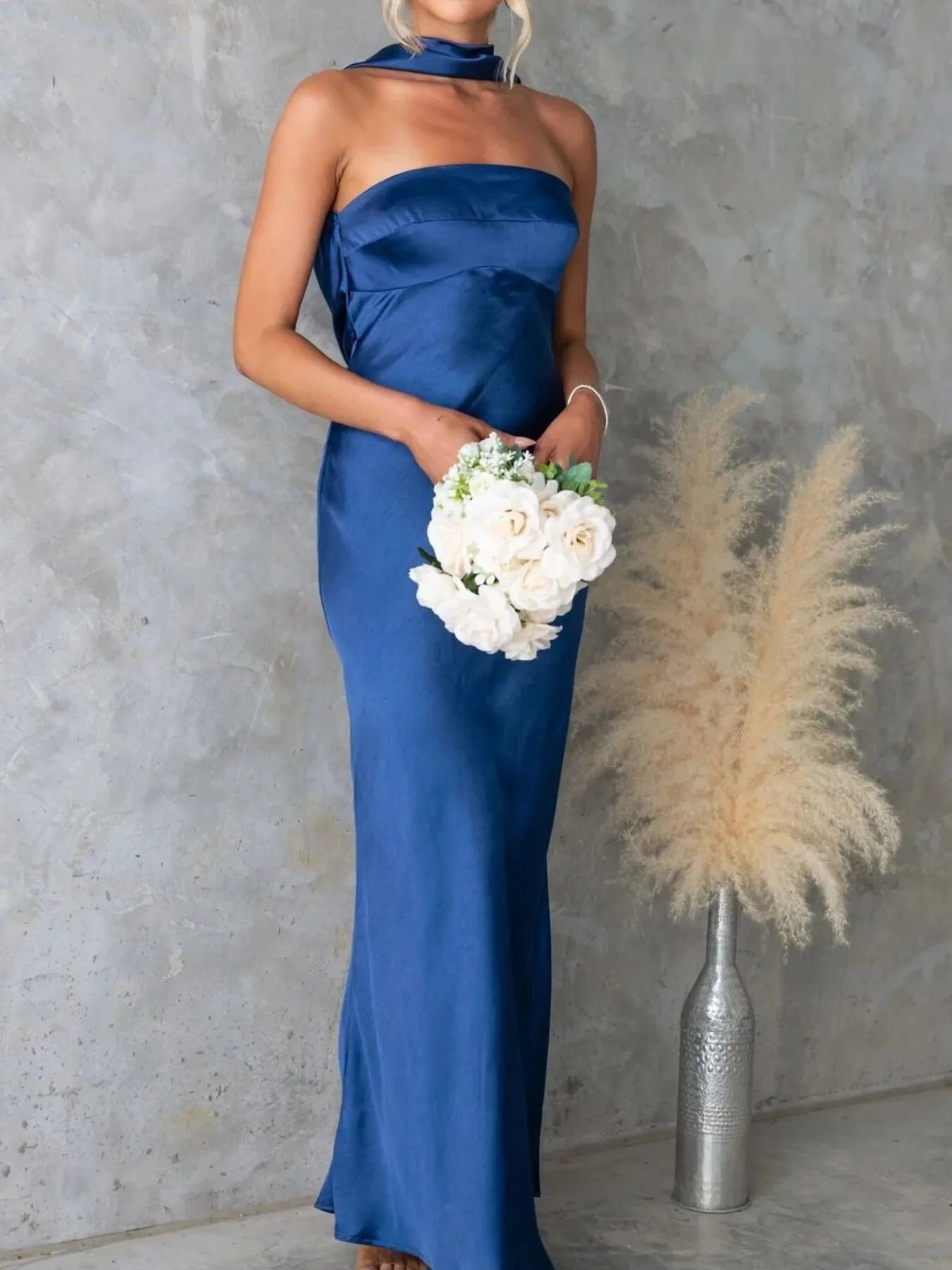 Satin Halter Maxi Dress