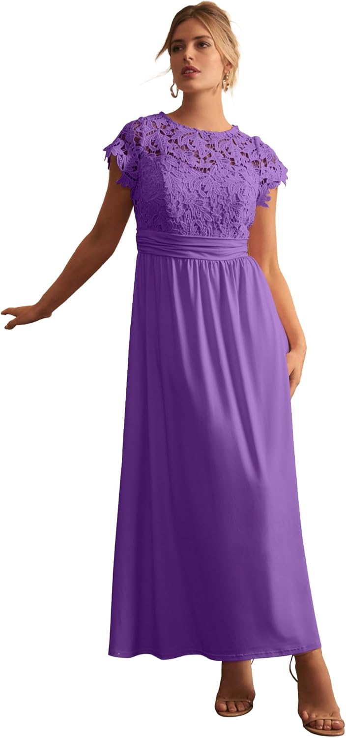 Jessica London Women's Plus Size Lace Maxi Dress