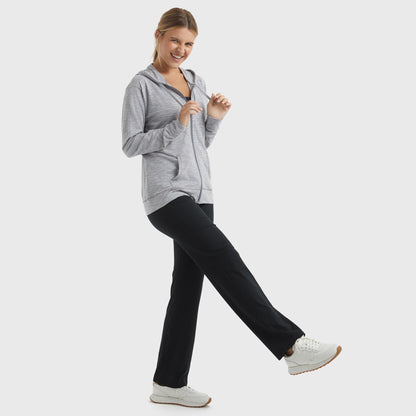 Hanes Women's Lightweight Full Zip Hoodie, Textured Cotton Zip Up, T-Shirt Hoodie