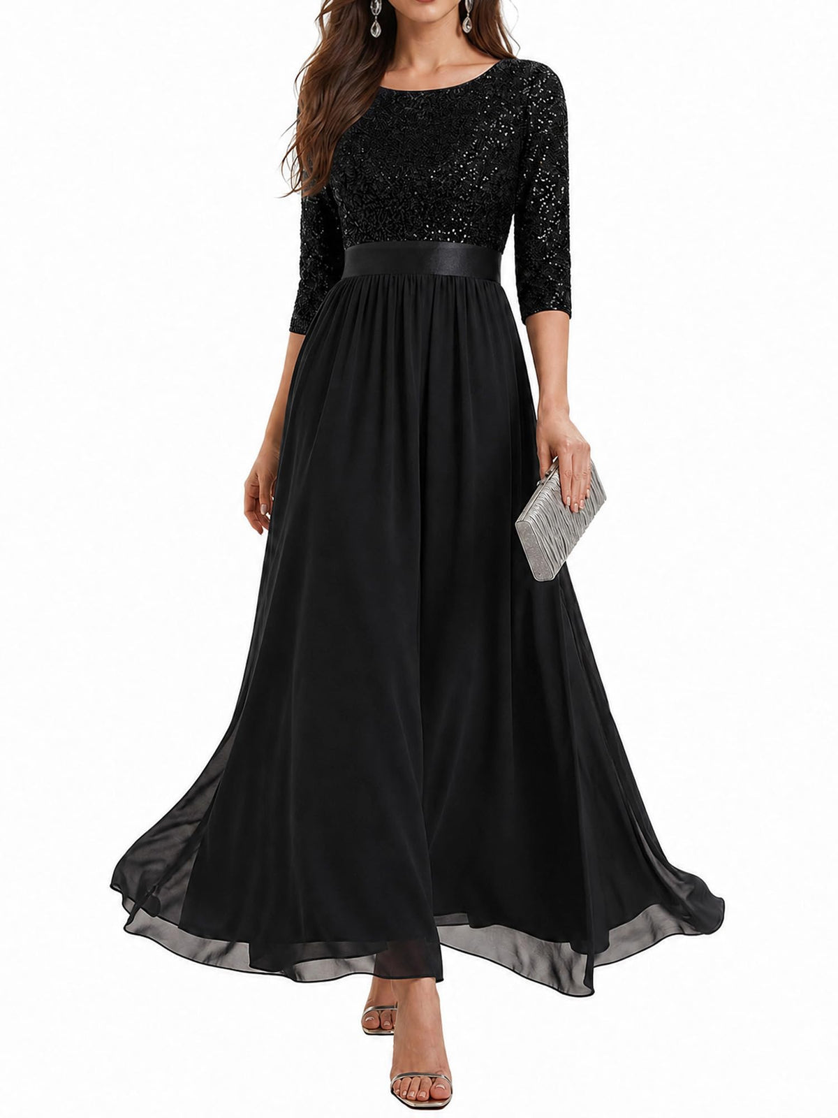 Ever-Pretty Women's Fall Winter Formal Dresses Maxi Sequin Evening Gowns