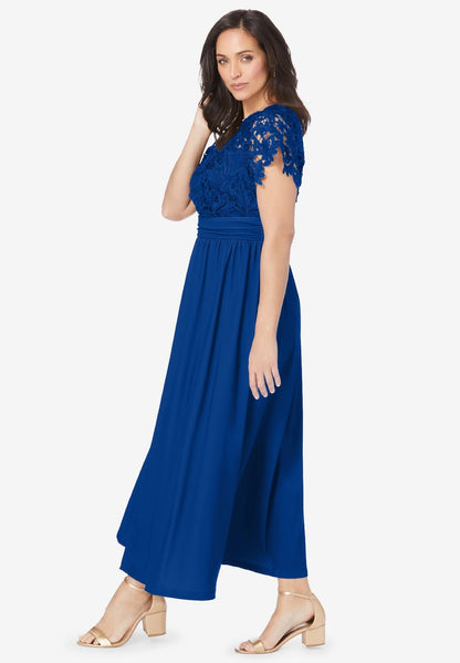 Jessica London Women's Plus Size Lace Maxi Dress