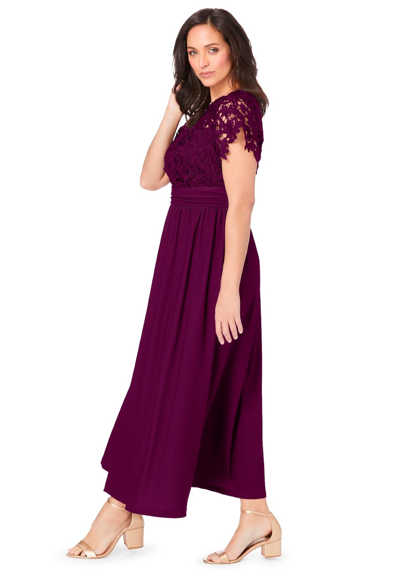 Jessica London Women's Plus Size Lace Maxi Dress