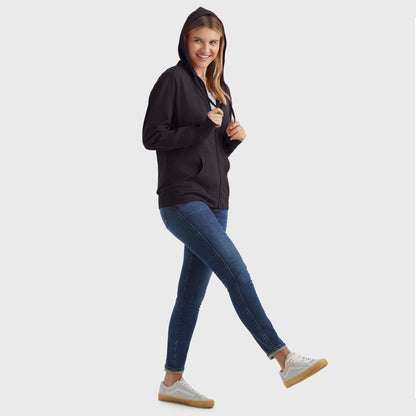Hanes Women's Lightweight Full Zip Hoodie, Textured Cotton Zip Up, T-Shirt Hoodie
