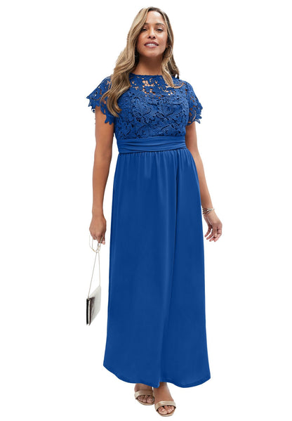 Jessica London Women's Plus Size Lace Maxi Dress