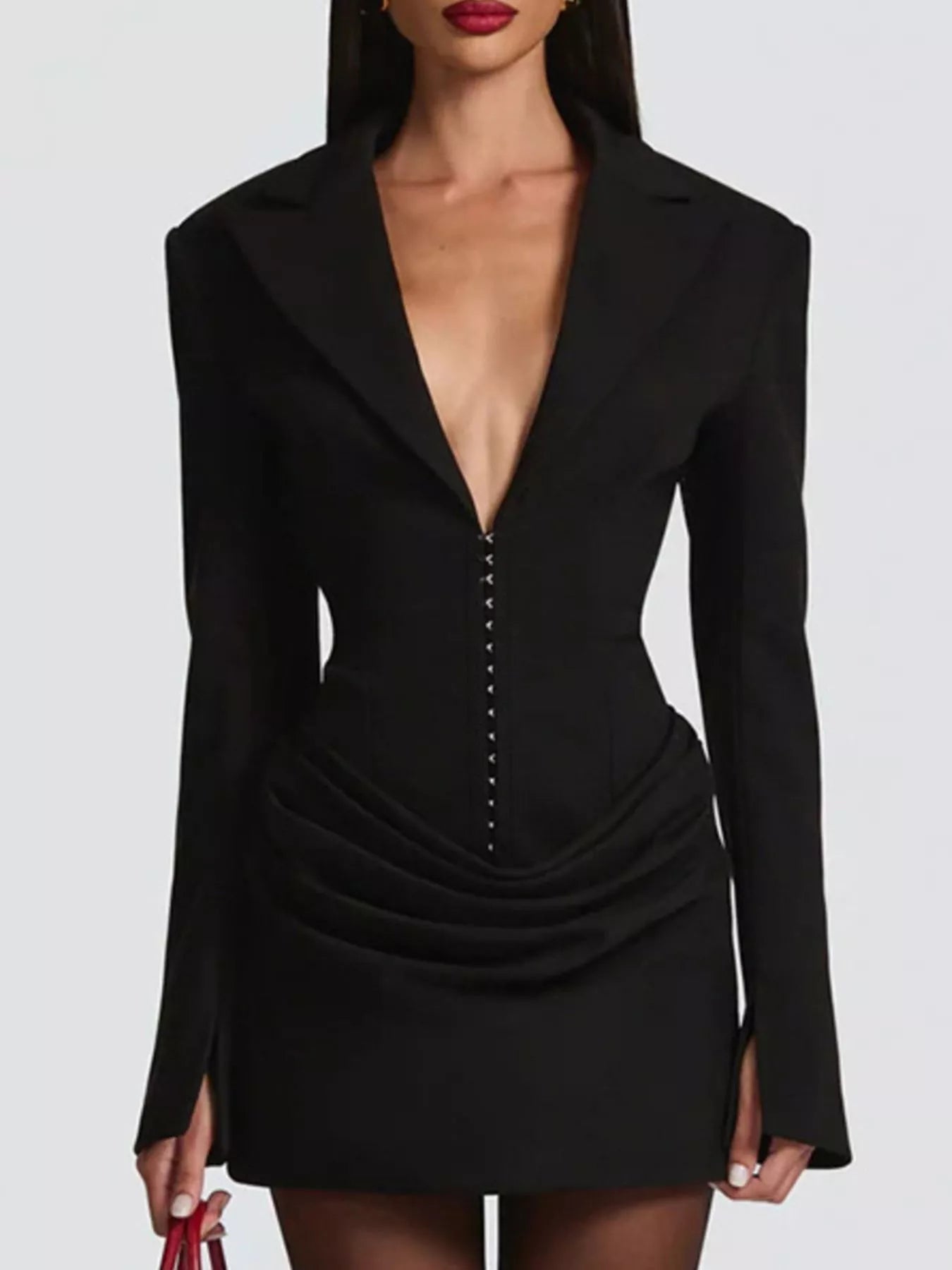 Blazer-Style Long Sleeve Mini Dress