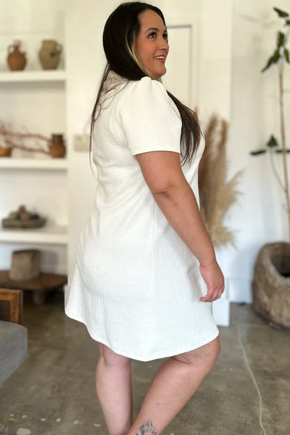 Double Take Texture Short Sleeve Dress