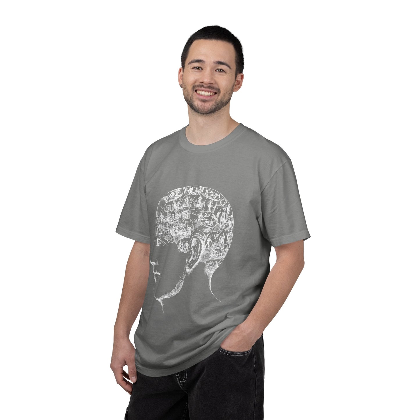 Youth Profile Collage T-Shirt — Vintage Silhouette Art Tee