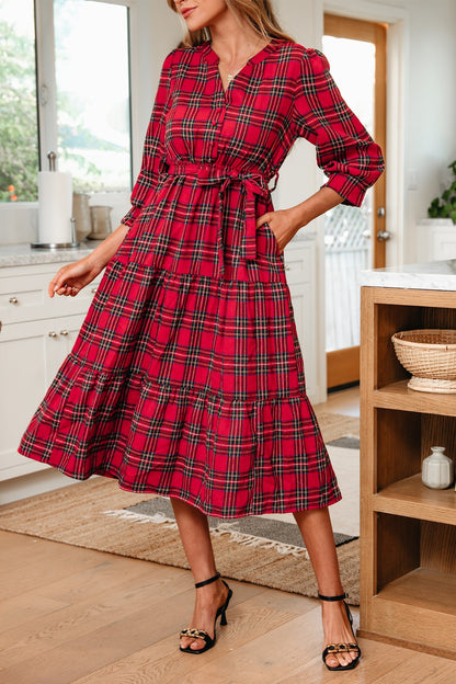 Della Ruffle Hem Long Dress