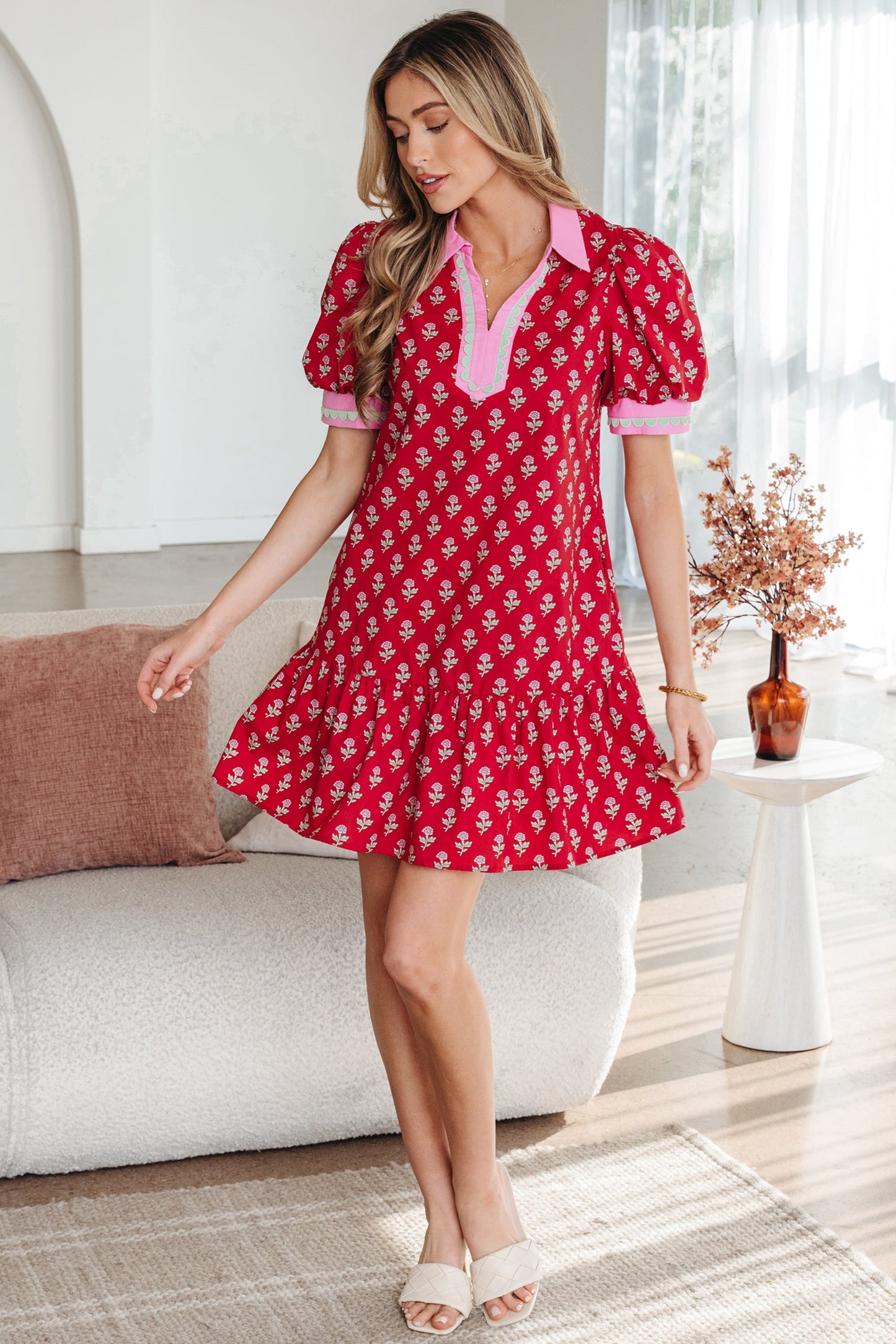 Amina Bubble Sleeve Mini Dress