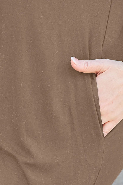 Basic Bae Round Neck Short Sleeve Dress with Pockets
