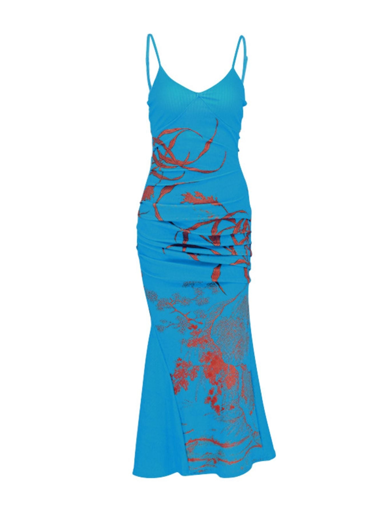 Printed Spaghetti Strap Maxi Dress