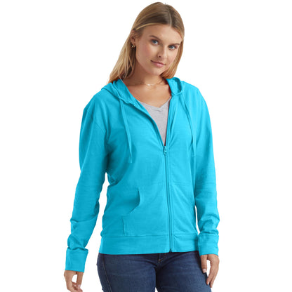 Hanes womens Slub Jersey fashion hoodies, Process Blue, Large US