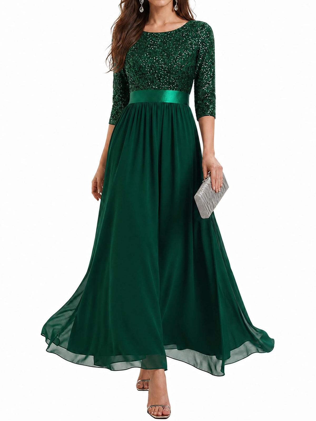 Ever-Pretty Women's Fall Winter Formal Dresses Maxi Sequin Evening Gowns