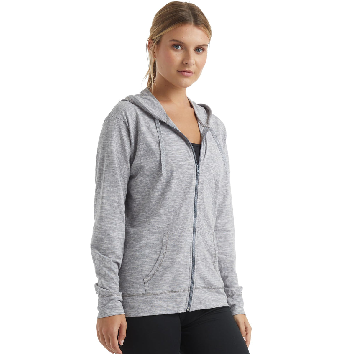 Hanes Women's Lightweight Full Zip Hoodie, Textured Cotton Zip Up, T-Shirt Hoodie