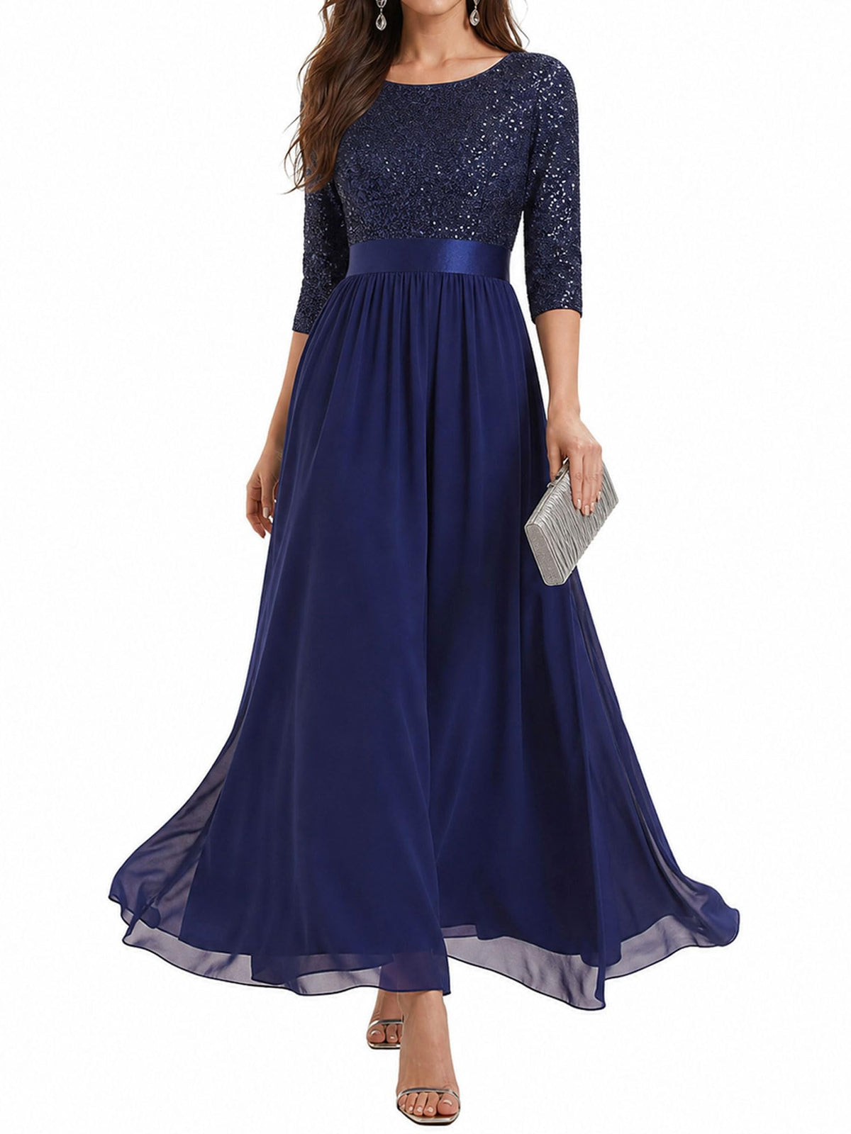 Ever-Pretty Women's Fall Winter Formal Dresses Maxi Sequin Evening Gowns