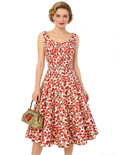 Belle Poque 1950s Vintage Dress for Women Sleeveless Homecoming Dresses Cocktail Party A-Line Summer Dress