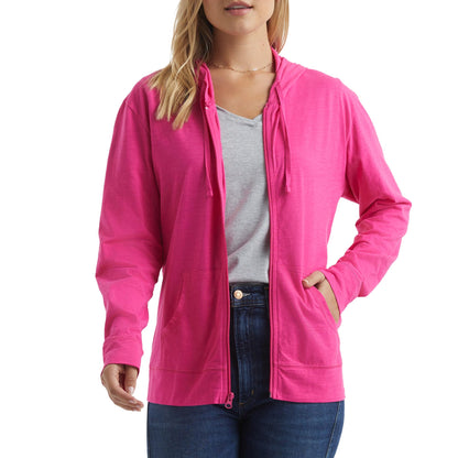 Hanes Women's Lightweight Full Zip Hoodie, Textured Cotton Zip Up, T-Shirt Hoodie