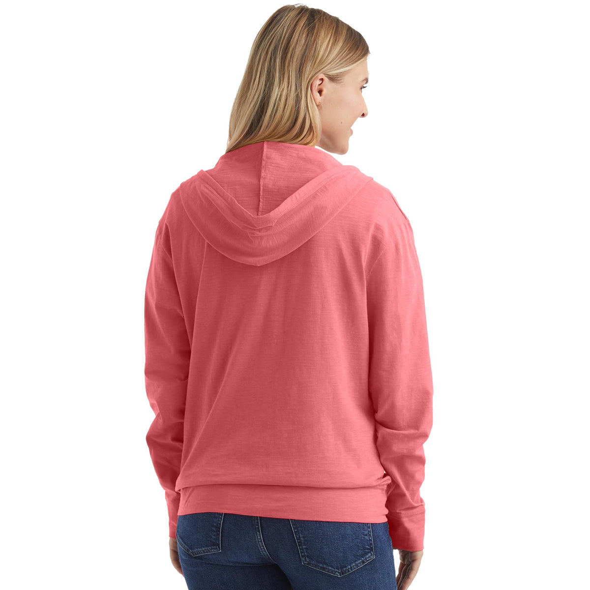Hanes Women's Lightweight Full Zip Hoodie, Textured Cotton Zip Up, T-Shirt Hoodie