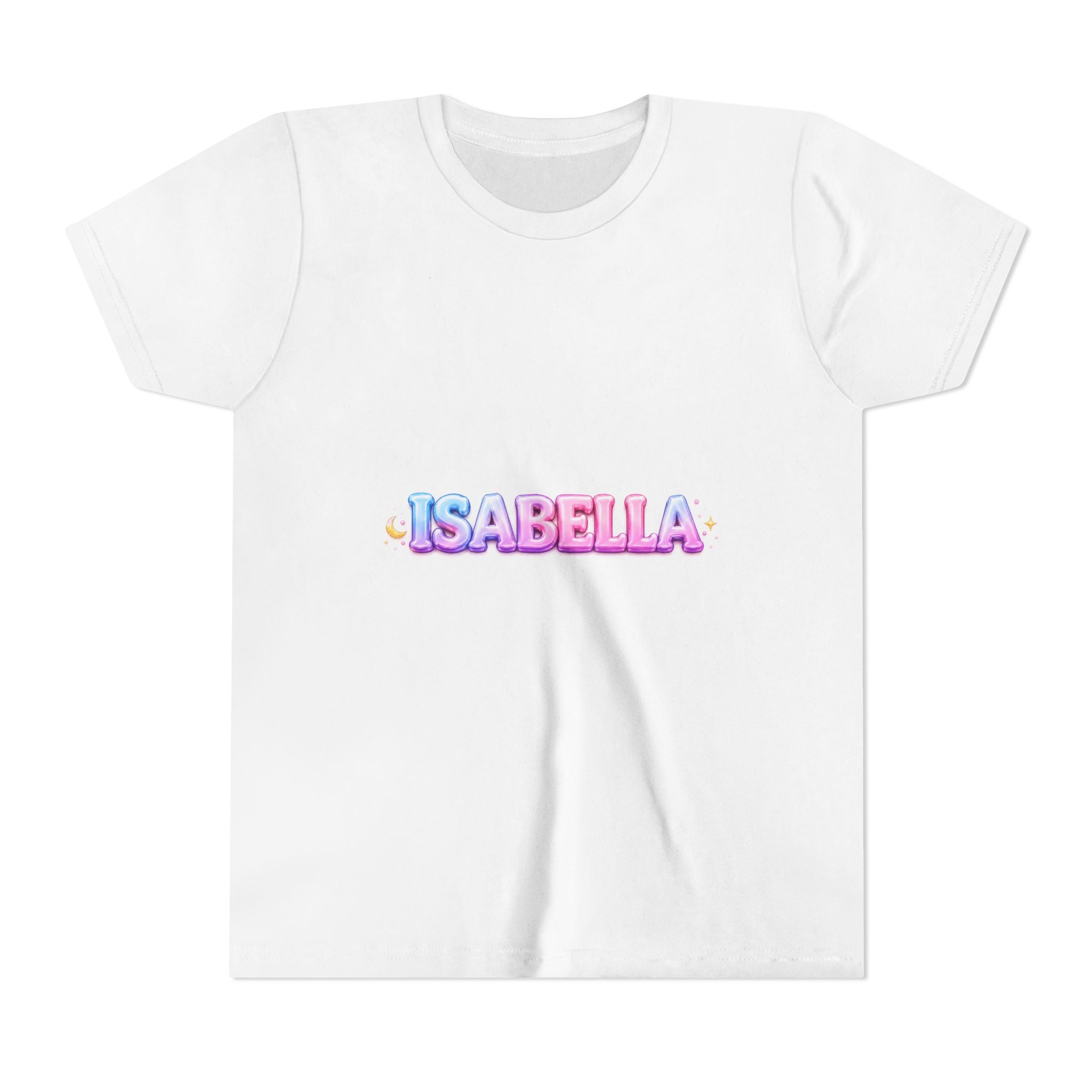 Personalized 'Isabella' Youth Tee — Pastel Rainbow Name Shirt