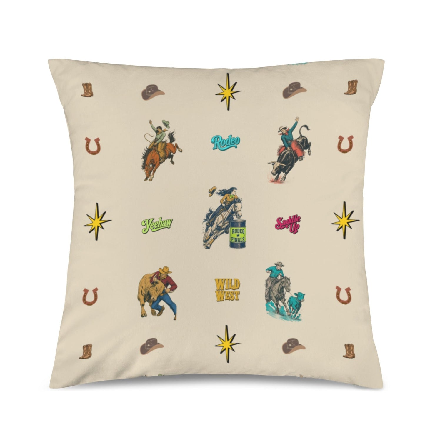 Baha Ranch The Last Round Up Throw Pillow Cover Made in America