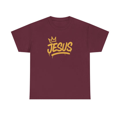 Jesus Crown Tee — Gold Script Inspirational T-Shirt