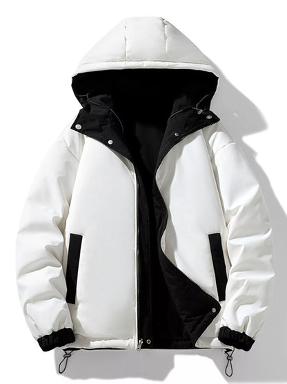 Men's Full Size Reversible Two-Tone Hooded Jacket Plus Size