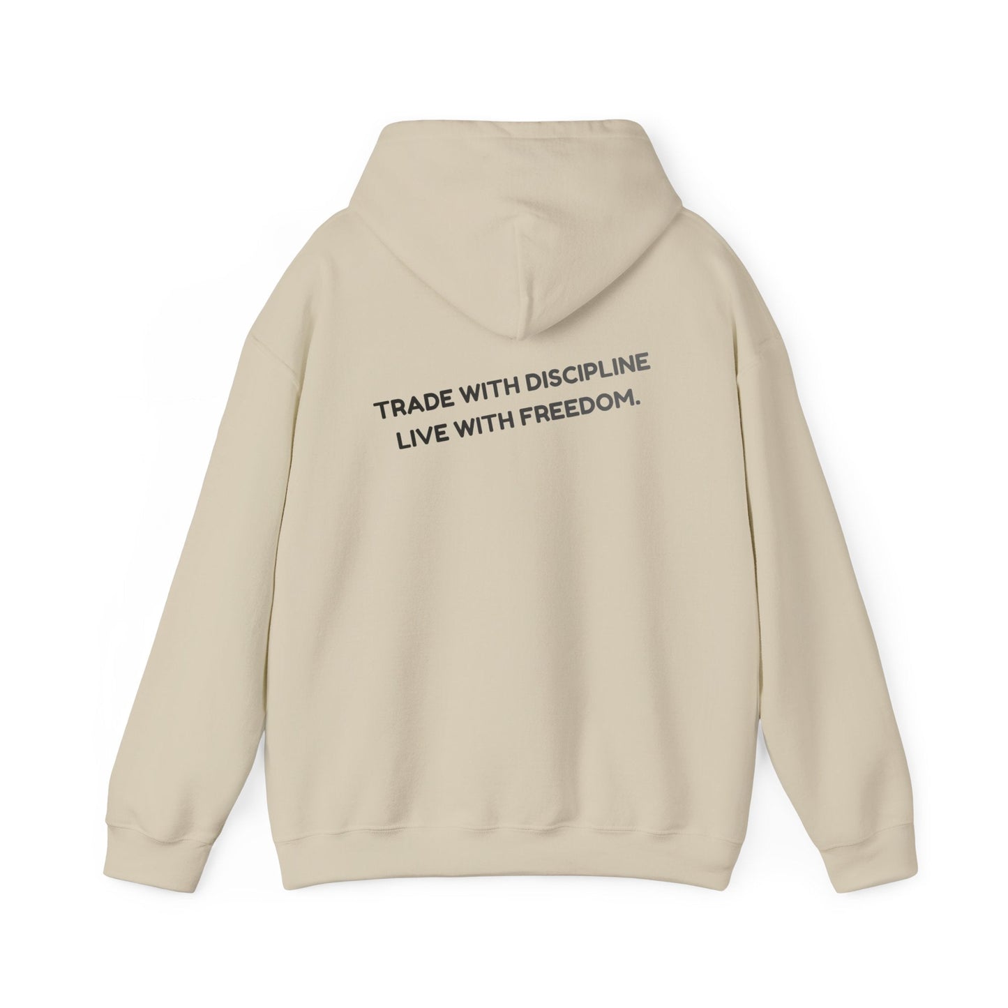 Hoodie — "Trade with Discipline, Live with Freedom" Minimal Motivational Pullover