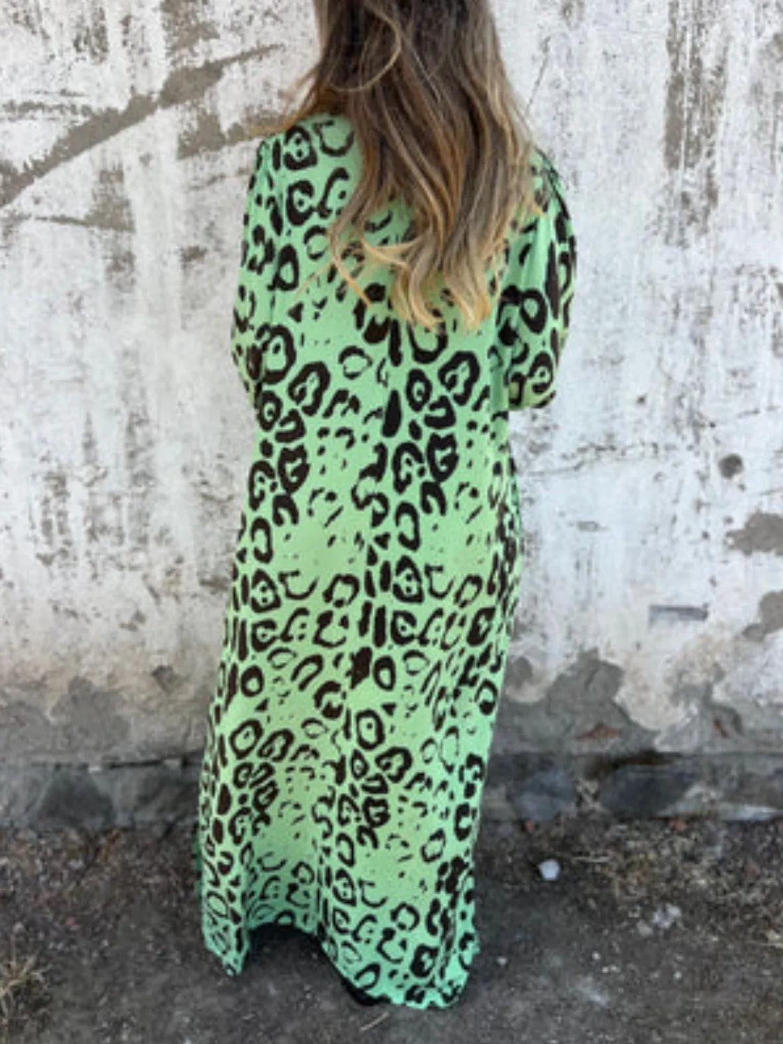 Printed V-Neck Dress with Pockets