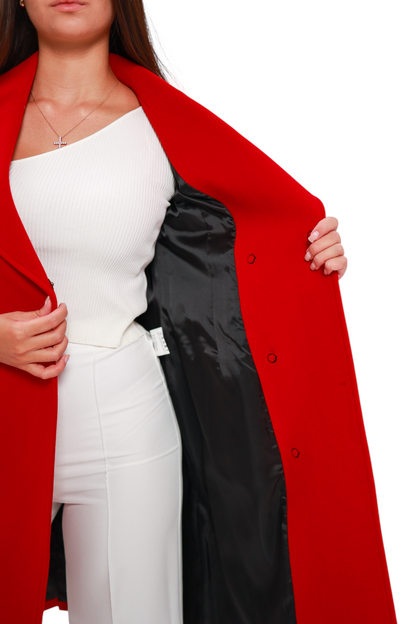 Lafayette Cashmere Blend Overcoat in Ruby
