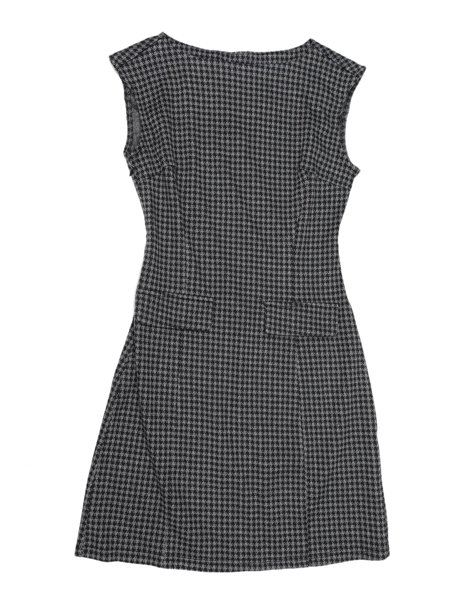 Allegra K Houndstooth Dress for Women's Sleeveless Boat Neck Plaid Work Sheath Dresses