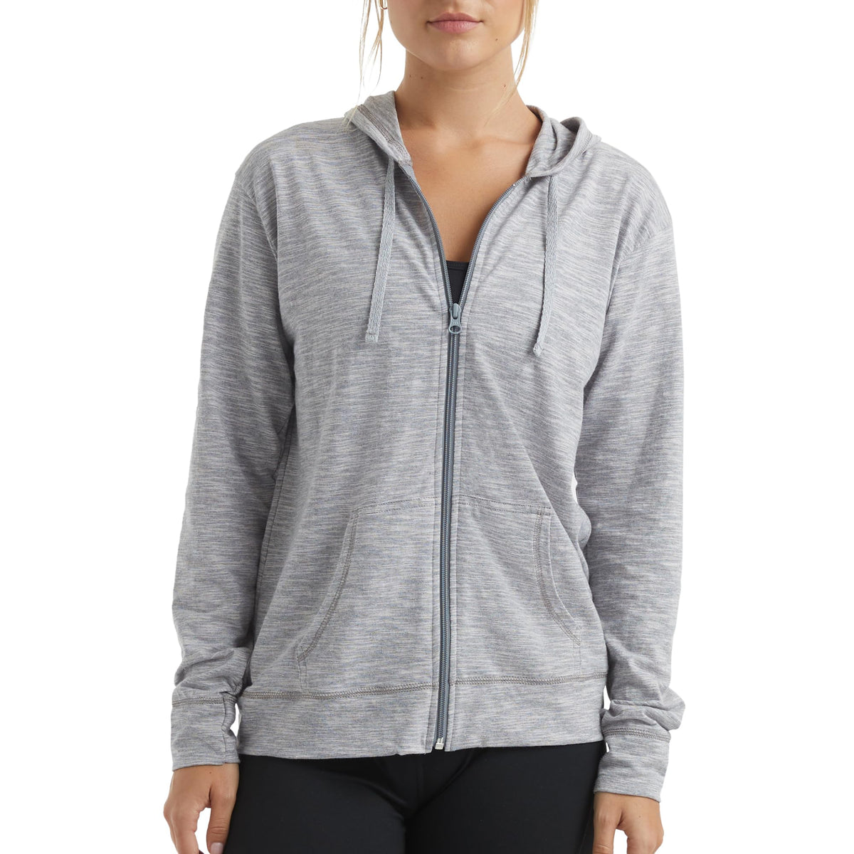 Hanes Women's Lightweight Full Zip Hoodie, Textured Cotton Zip Up, T-Shirt Hoodie