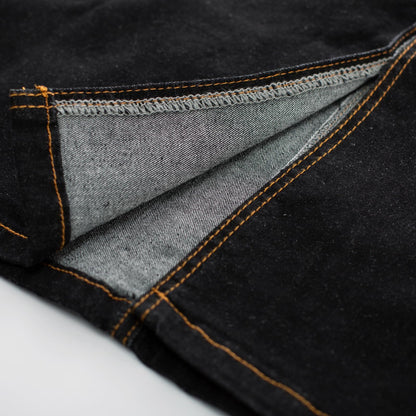 Belle Poque Black Jean Skirt for Women Vintage Below Knee Long Black Denim Skirt Belt M