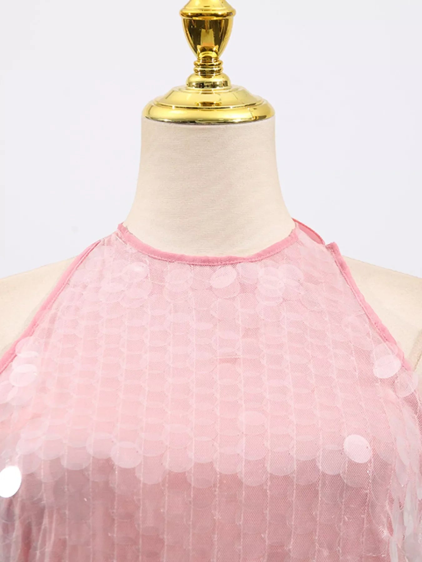 Sequin Halter Neck Mini Dress