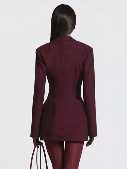 Blazer-Style Long Sleeve Mini Dress