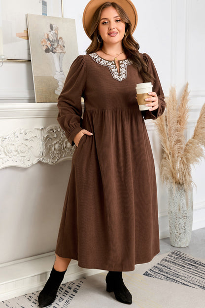 Hallie High Waist Midi PLUS Dress