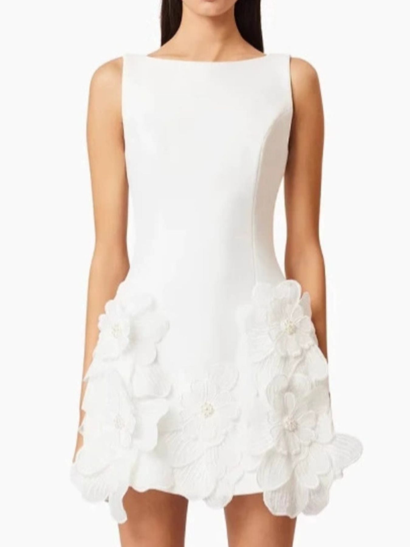 Flower Round Neck Sleeveless Dress