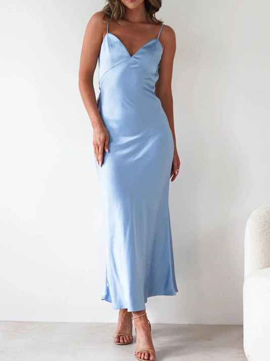 Satin Backless Cami Dress