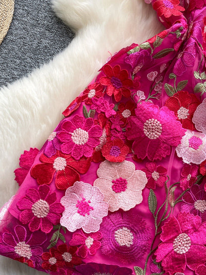 Floral Tie Waist Mini Dress