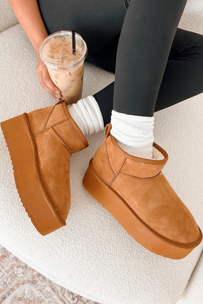 Anna Fur Lined Suede Ankle Snow Boots