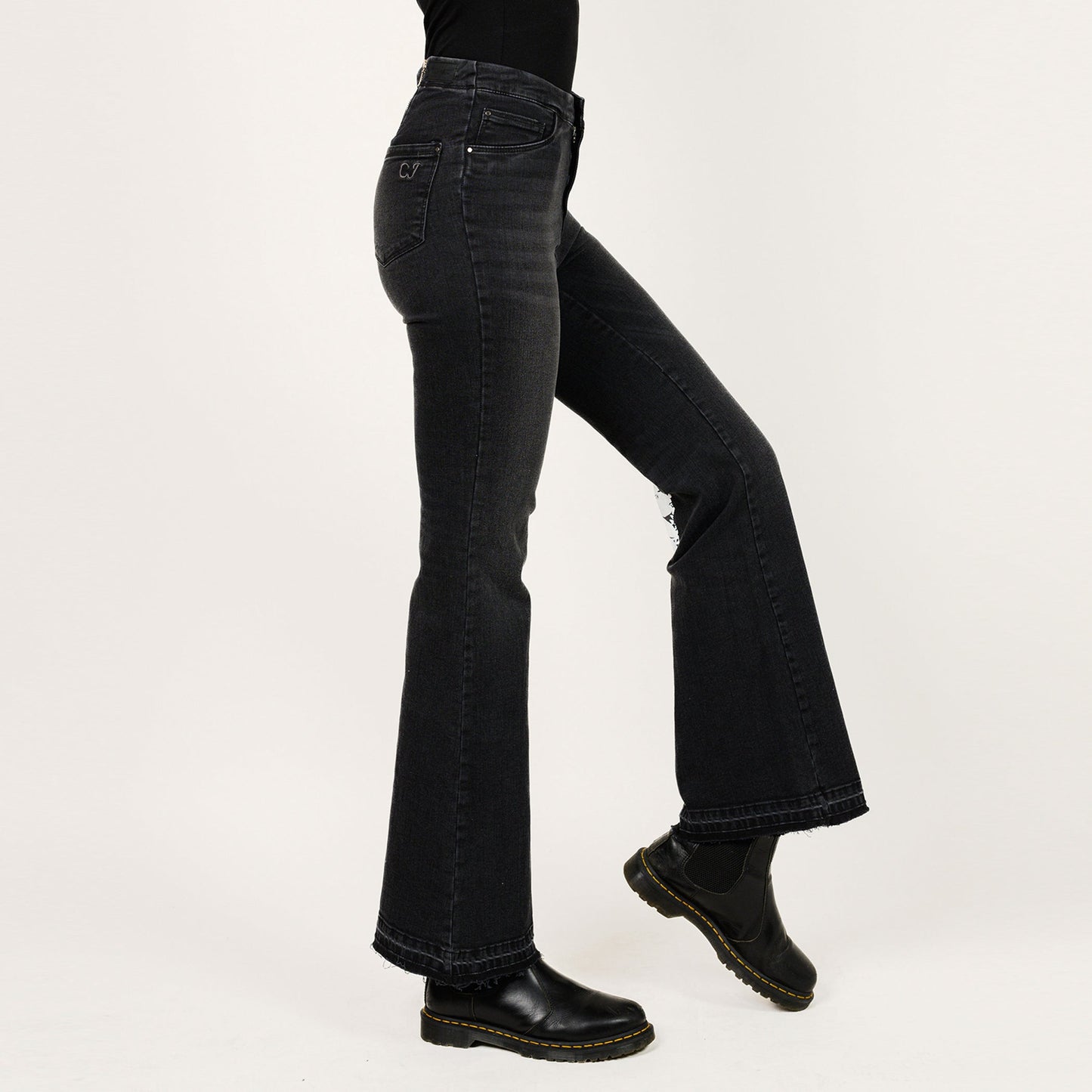Placement Screen Print Leg Boot Cut