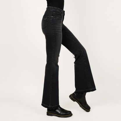 Placement Screen Print Leg Boot Cut