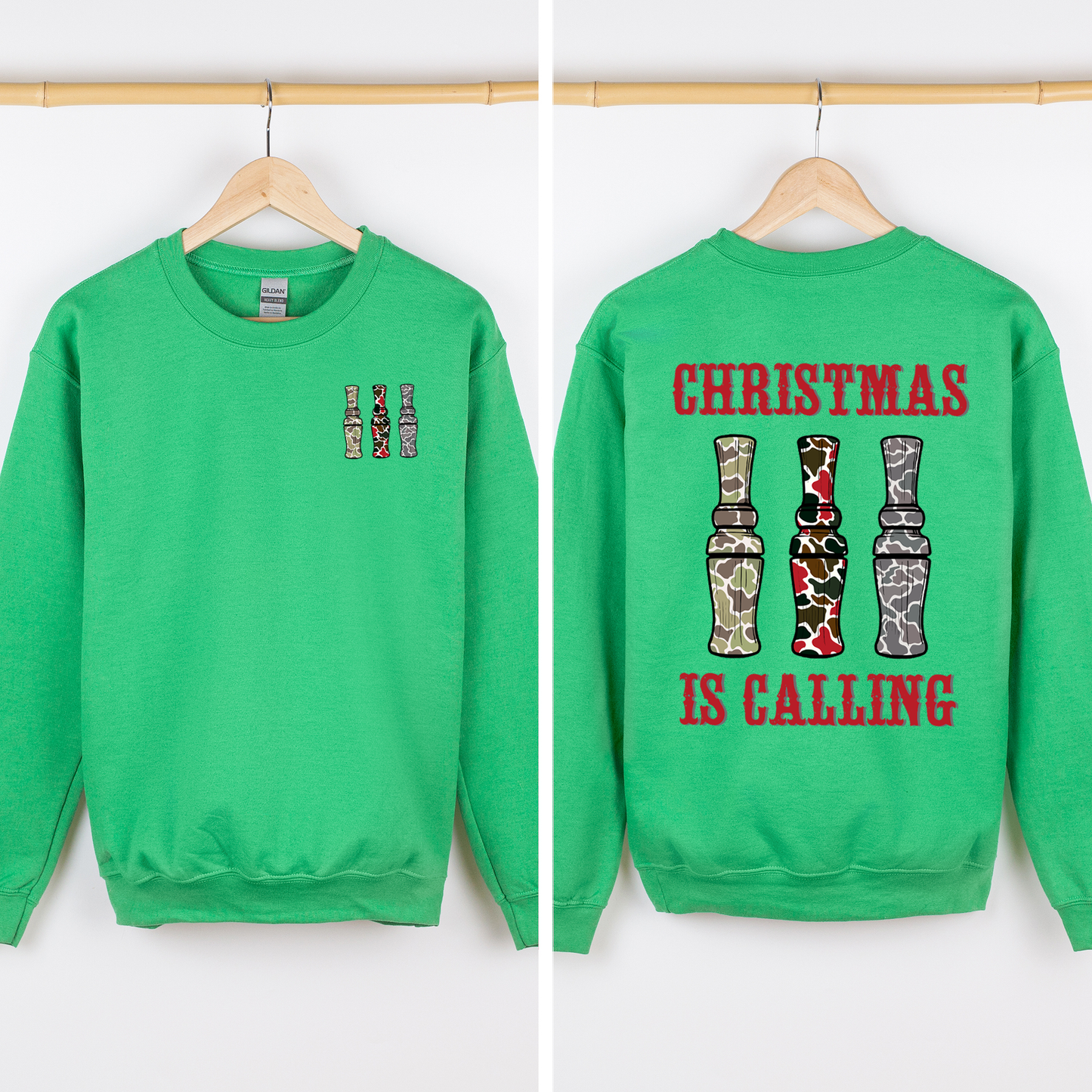 Christmas Is Calling Duck Season Hunting Retro Cozy Graphic Vintage Edition Sweatshirt